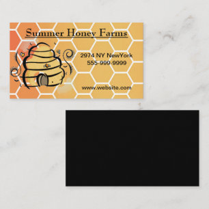 Cartoon Honeycomb Bees Nest Business Card Visitenkarte
