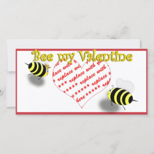 Cartoon-Honigbienen "Bee My Valentine" Bilderrahme Feiertagskarte