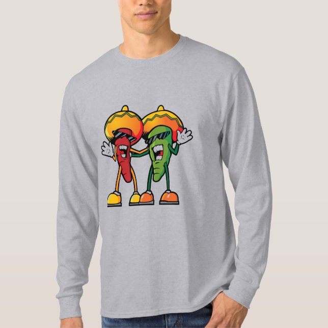 Cartoon hot peppers T-Shirt (Vorderseite)