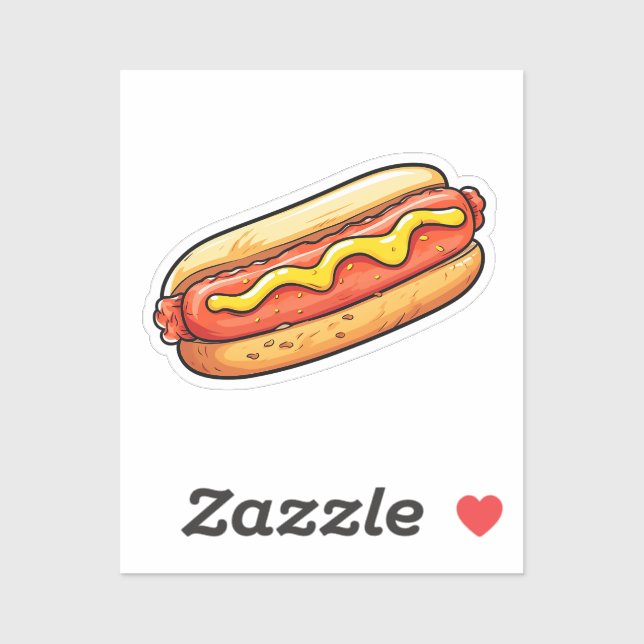 Cartoon-Hotdog Aufkleber (Blatt)