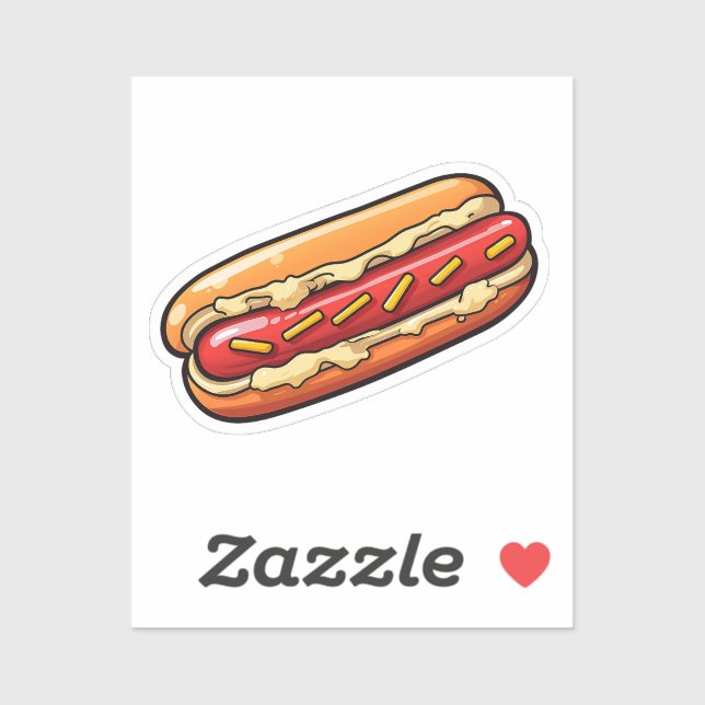Cartoon-Hotdog Aufkleber (Blatt)