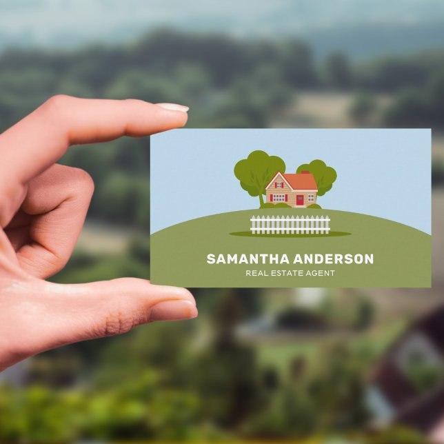 Cartoon House in Countryside - Real Anwesen Agent Visitenkarte (Cartoon House in Countryside - Real Estate Agent Business Card)