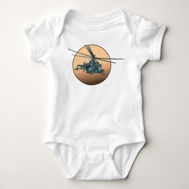 Cartoon-Hubschrauber Baby Strampler (Vorderseite)