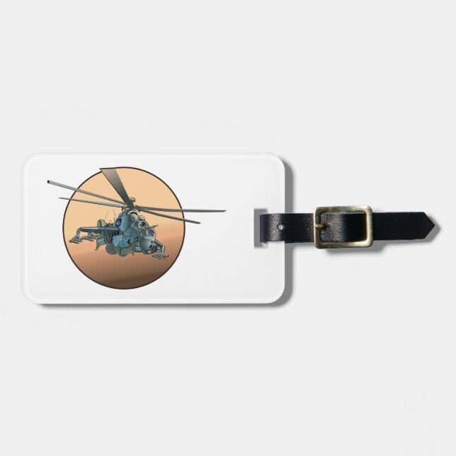 Cartoon-Hubschrauber Gepäckanhänger (Vorderseite horizontal)