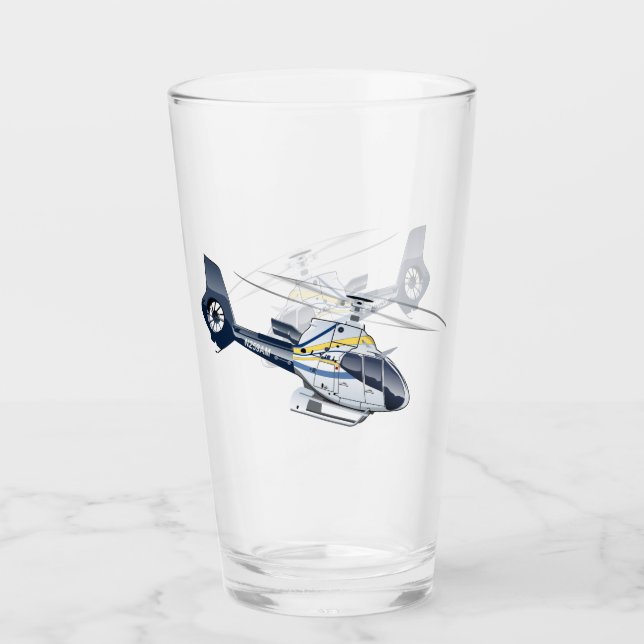 Cartoon-Hubschrauber Glas (Vorderseite)