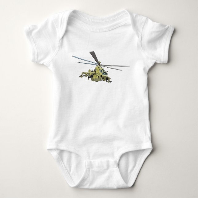 Cartoon-Hubschrauber "Hind" Baby Strampler (Vorderseite)