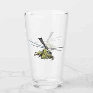Cartoon-Hubschrauber "Hind" Glas