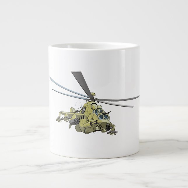 Cartoon-Hubschrauber "Hind" Jumbo-Tasse (Vorderseite)