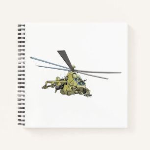 Cartoon-Hubschrauber "Hind" Notizbuch