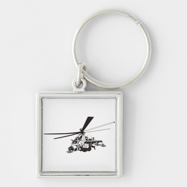 Cartoon-Hubschrauber "Hind" Schlüsselanhänger (Vorne)