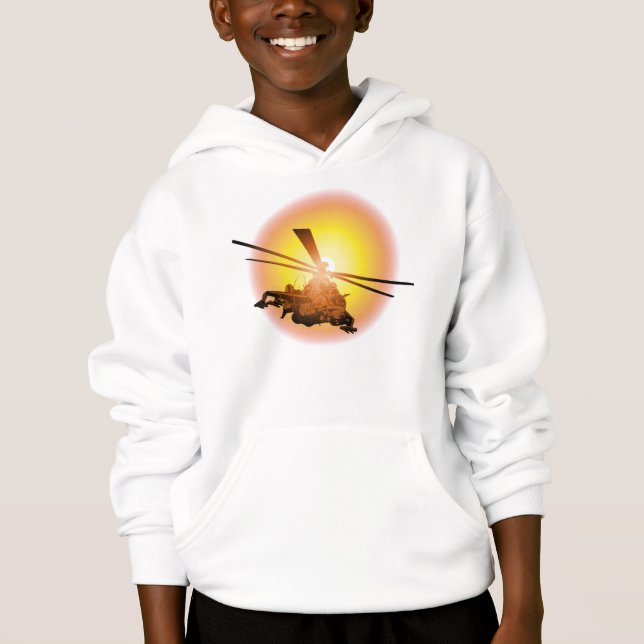Cartoon-Hubschrauber Hoodie (Vorderseite)