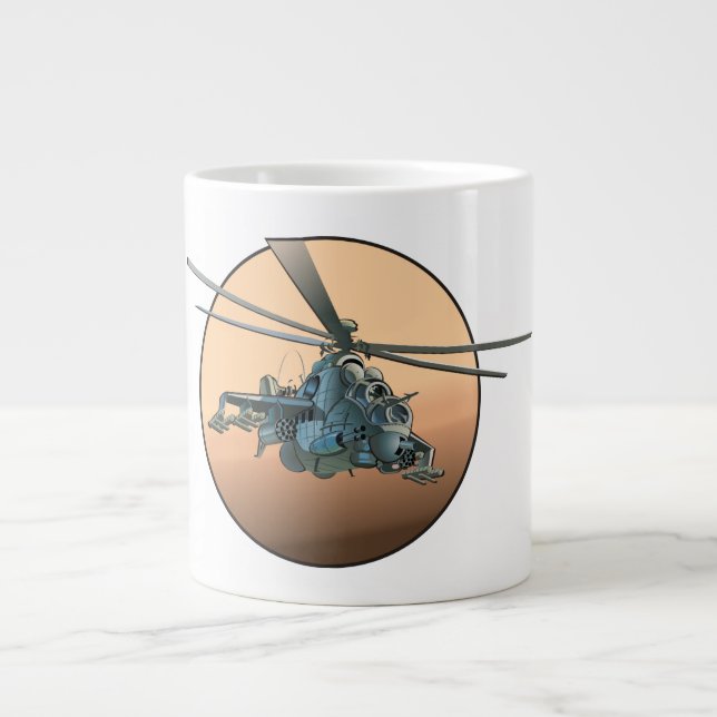 Cartoon-Hubschrauber Jumbo-Tasse (Vorderseite)