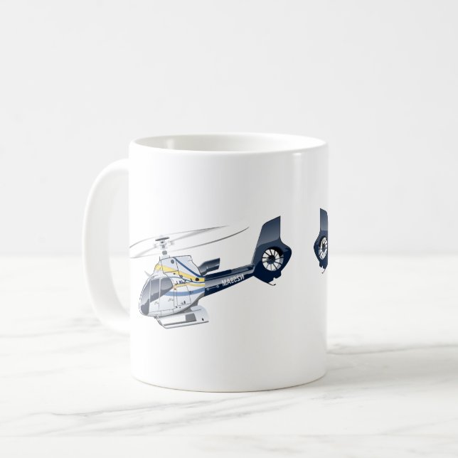 Cartoon-Hubschrauber Kaffeetasse (Vorderseite Links)