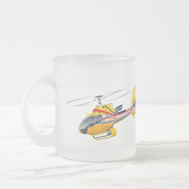 Cartoon-Hubschrauber Mattglastasse (Links)