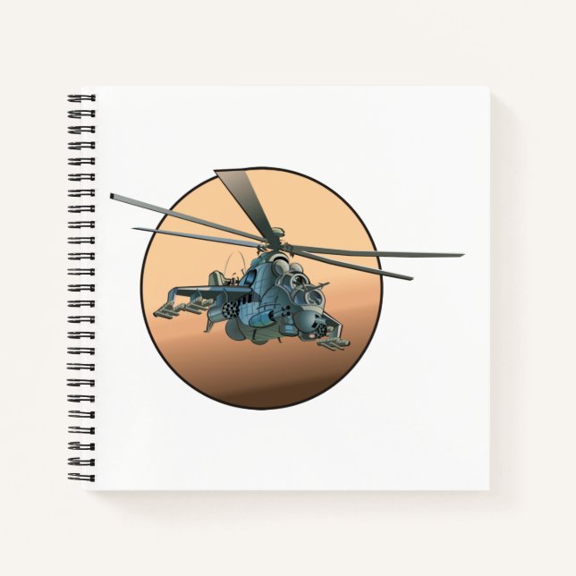 Cartoon-Hubschrauber Notizbuch (Vorderseite)