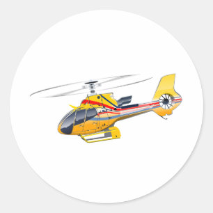 Cartoon-Hubschrauber Runder Aufkleber