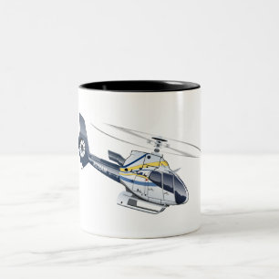Cartoon-Hubschrauber Zweifarbige Tasse