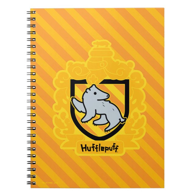 Cartoon Hufflepuff Wappen Notizblock (Vorderseite)