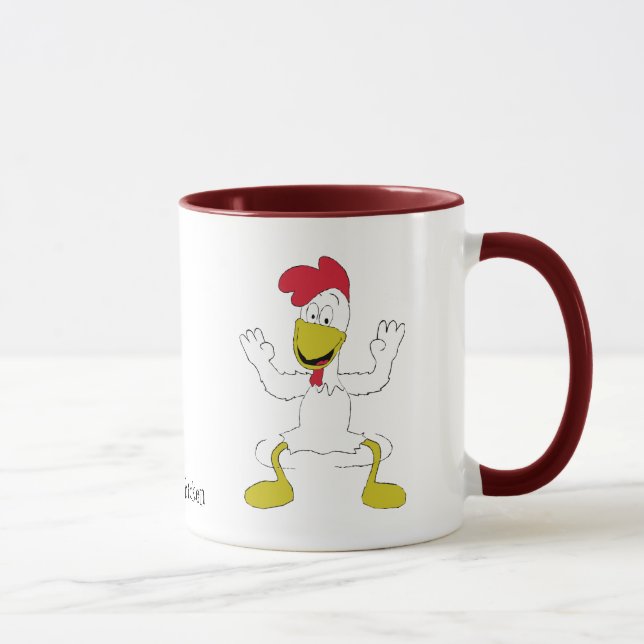 Cartoon-Huhn-Tanz Tasse (Rechts)