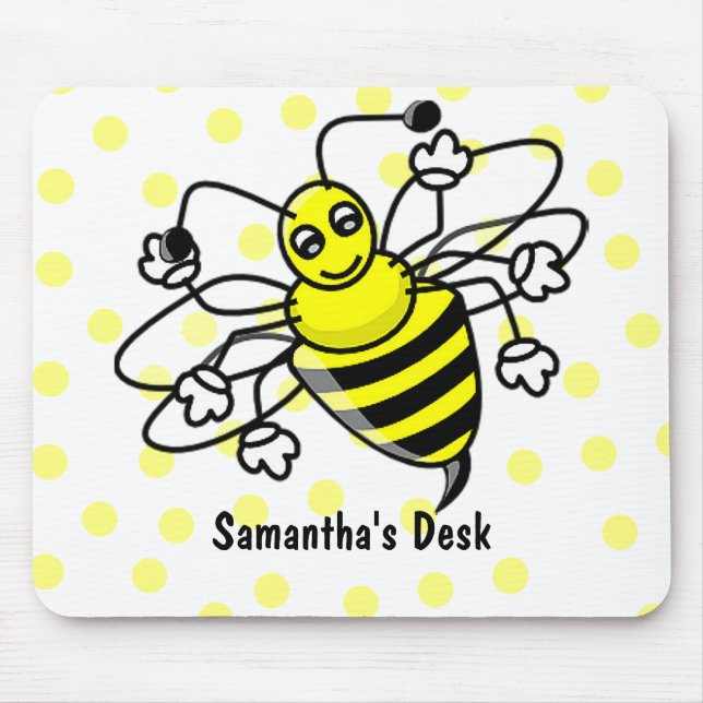 Cartoon-Hummel-Biene Mousepad (Vorne)