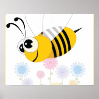 Cartoon Hummel Biene und Blume