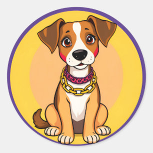 🐶 Cartoon-Hund-Geschenk für Hunde-Liebhaber und T Runder Aufkleber