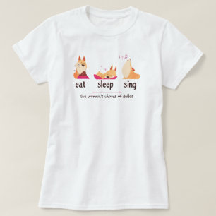 Cartoon Hund isst Schlaf T-Shirt