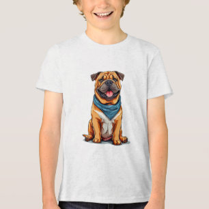 🐶 Cartoon-Hund-Kinder-Outfit 🐶 Tri-Blend Shirt
