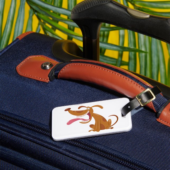 Cartoon Hund mit Big Smile und Zunge Out Gepäckanhänger (Von Creator hochgeladen)