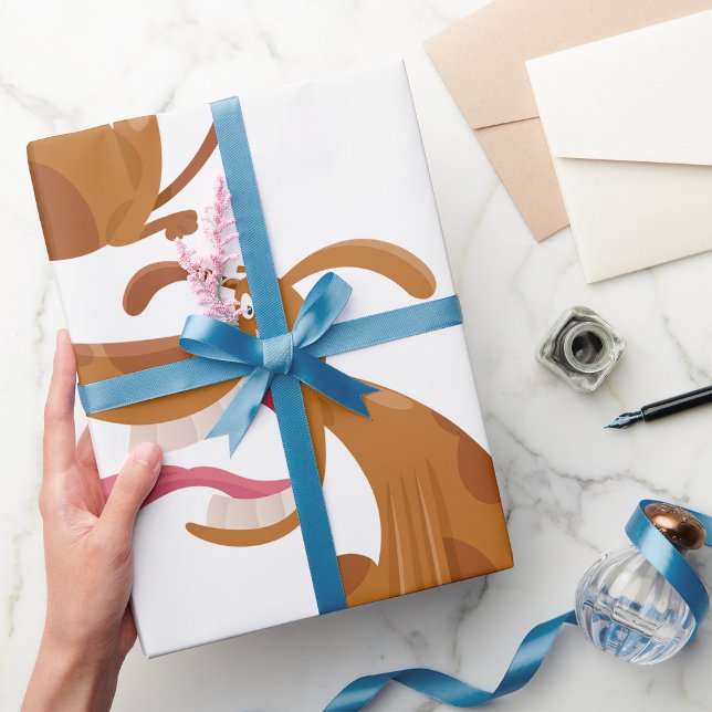 Cartoon Hund mit Big Smile und Zunge Out Geschenkpapier (Von Creator hochgeladen)