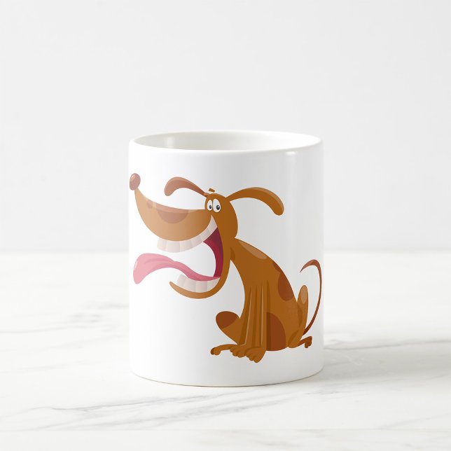 Cartoon Hund mit Big Smile und Zunge Out Kaffeetasse (Von Creator hochgeladen)