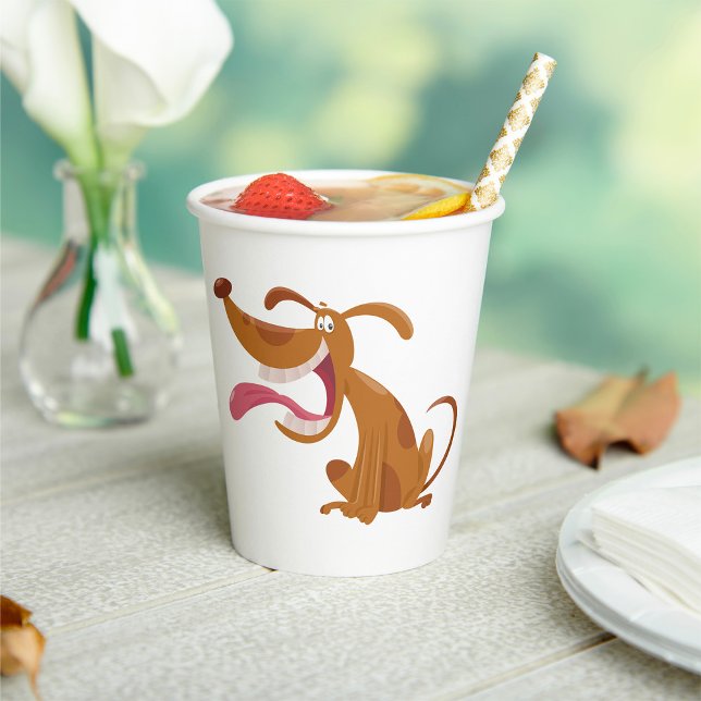 Cartoon Hund mit Big Smile und Zunge Out Pappbecher (Von Creator hochgeladen)