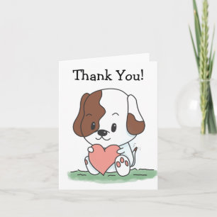 Cartoon-Hund mit Herz - Danke
