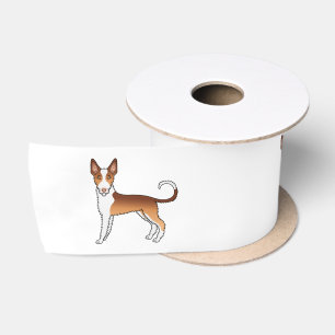 Cartoon-Hund mit rotem und weißem Draht Satinband