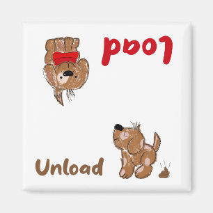 Cartoon-Hund, Wäsche- und Entladegeschirrspüler Magnet