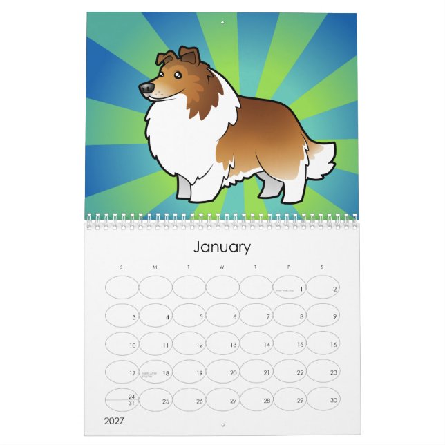 Cartoon-Hund züchtet 2012 Kalender (Jan 2027)