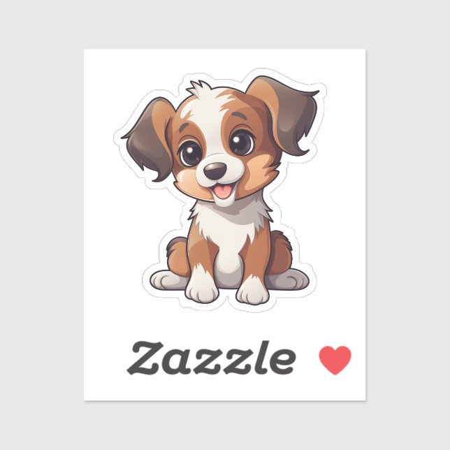 Cartoon-Hunde-Abbildung Aufkleber (Blatt)