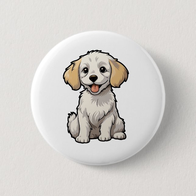 Cartoon-Hunde-Abbildung Button (Vorderseite)
