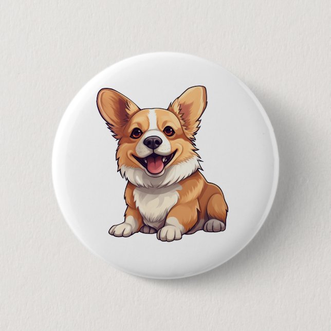 Cartoon-Hunde-Abbildung Button (Vorderseite)