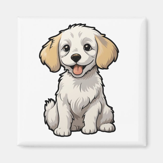 Cartoon-Hunde-Abbildung Magnet (Vorne)