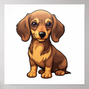 Cartoon-Hunde-Abbildung Poster