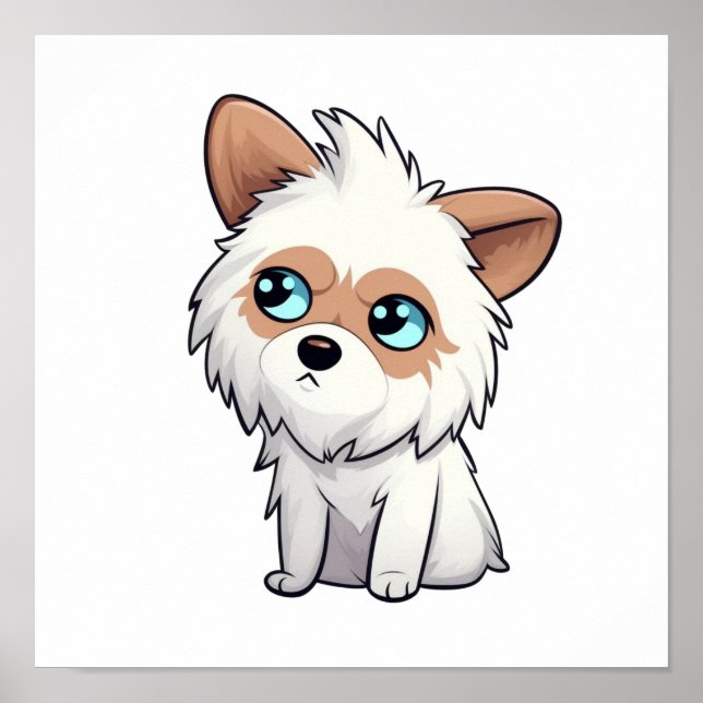 Cartoon-Hunde-Abbildung Poster (Vorne)
