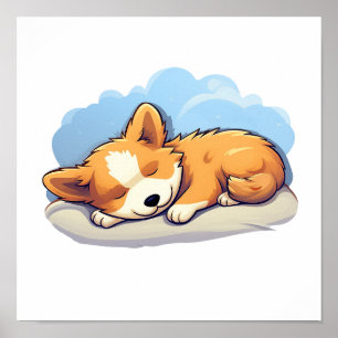 Cartoon-Hunde-Abbildung Poster