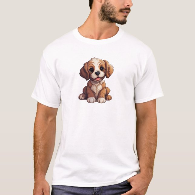 Cartoon-Hunde-Abbildung T-Shirt (Vorderseite)