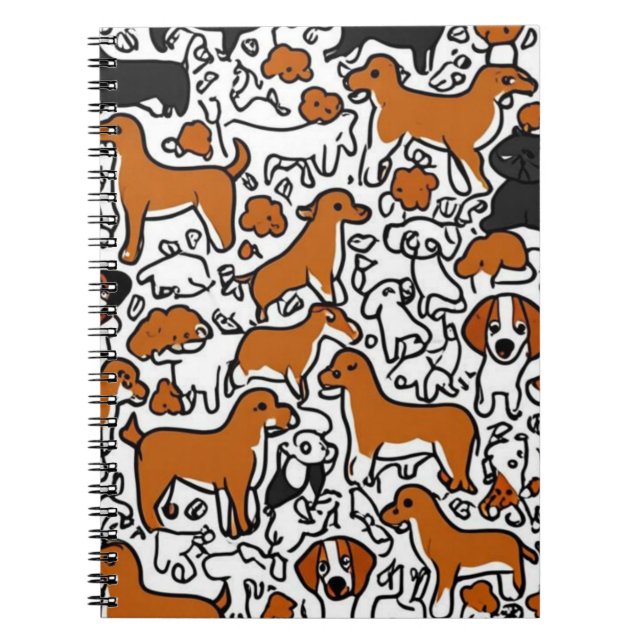 Cartoon-Hunde-Notebook Notizblock (Vorderseite)