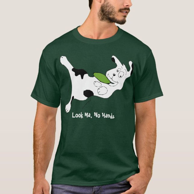 Cartoon-HundefangFrisbee T-Shirt (Vorderseite)