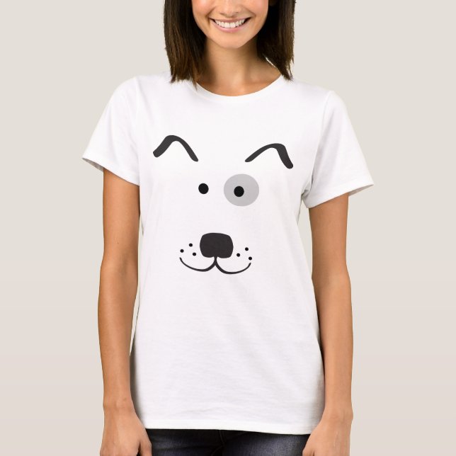 Cartoon-Hundegesichts-Illustration T-Shirt (Vorderseite)