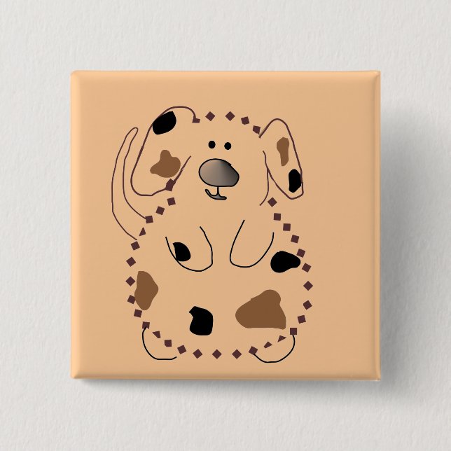 Cartoon-Hundet-shirts und -geschenke Button (Vorderseite)