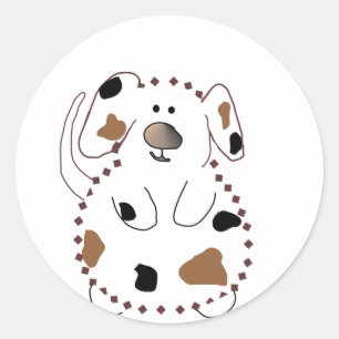 Cartoon-Hundet-shirts und -geschenke Runder Aufkleber