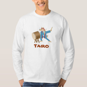 Cartoon-HundTaiko Spieler Taiko, der T-Shirt